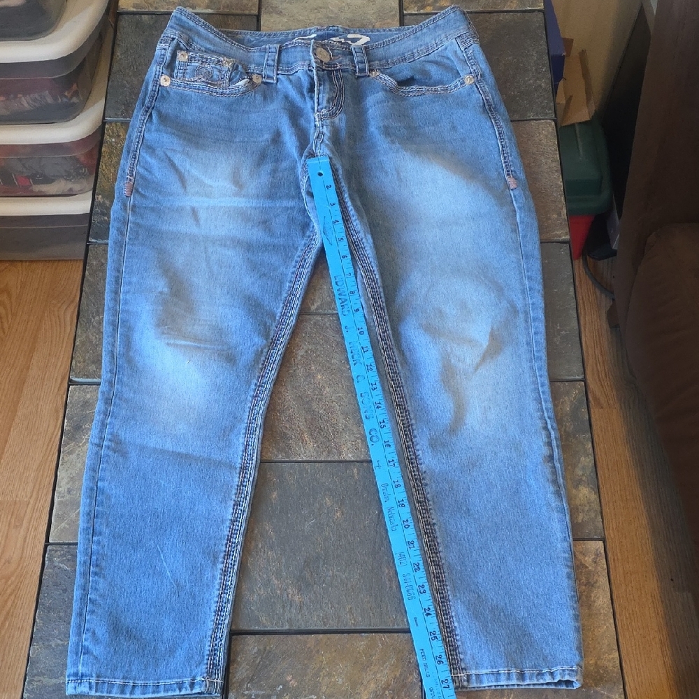 Seven7 Womens Light Blue Skinny Jeans